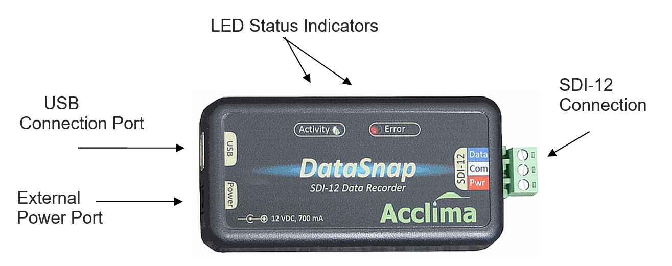 Acclima DataSnap SDI-12 Data Logger Diagram