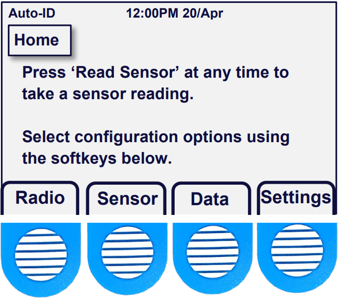 Acclima Sensor Reader Home Screen