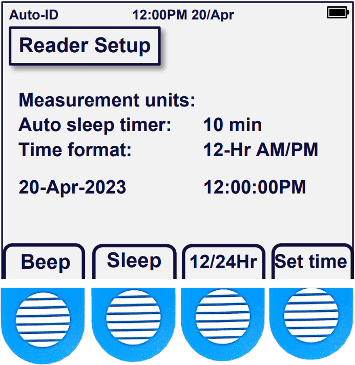 Acclima Sensor Reader Settings Screen