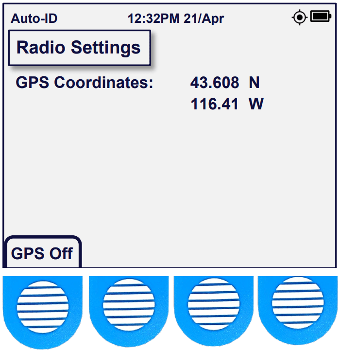 Acclima Sensor Reader Screen GPS Coordinates Set