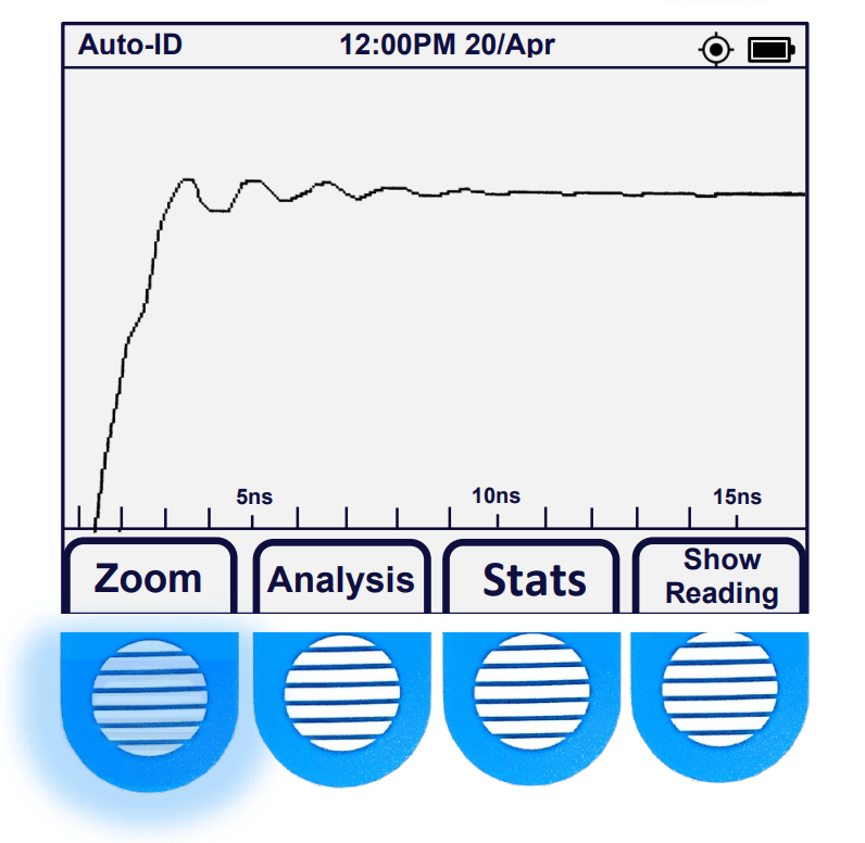 Acclima Sensor Reader Screen Showing a Waveform