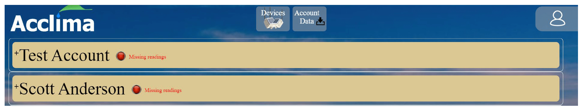 Device Focus Screenshot - Acclima