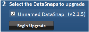 Select the DataSnaps to Upgrade