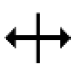 Vertical line with left and right arrows intersecting the middle
